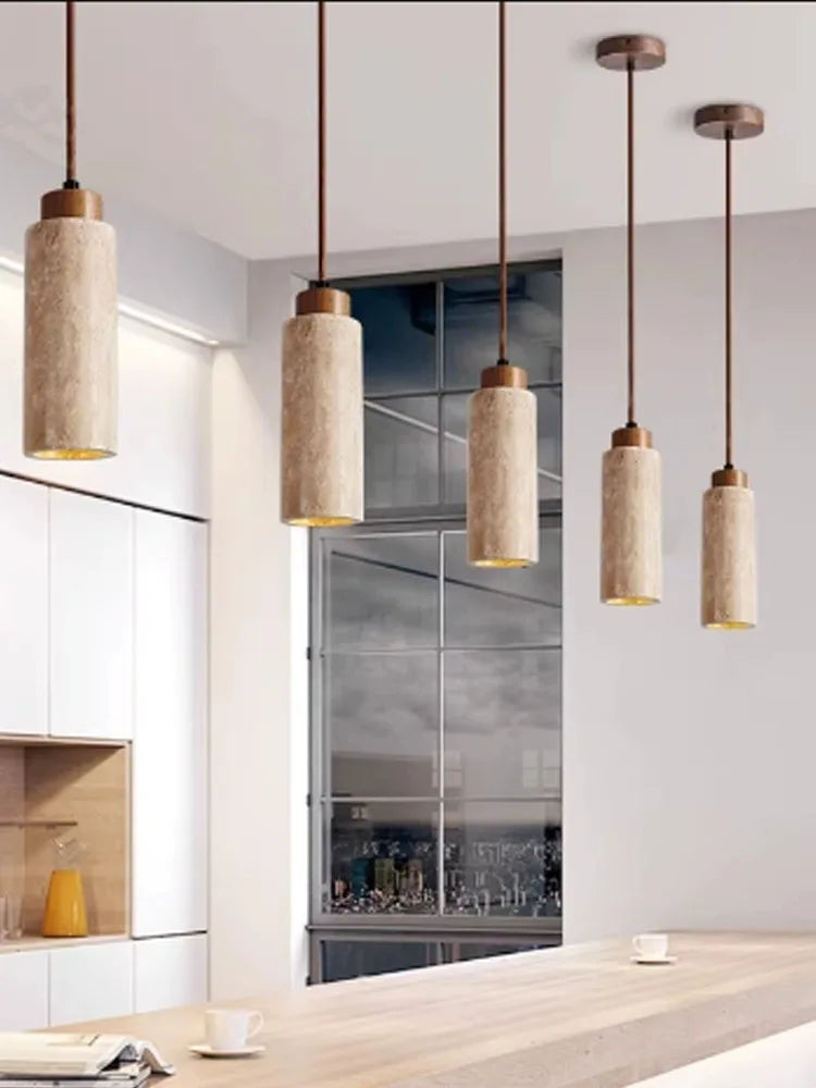 ™ Japanese Style Yellow Stone Pendant Lamp for Bedroom, Restaurant, and Bar