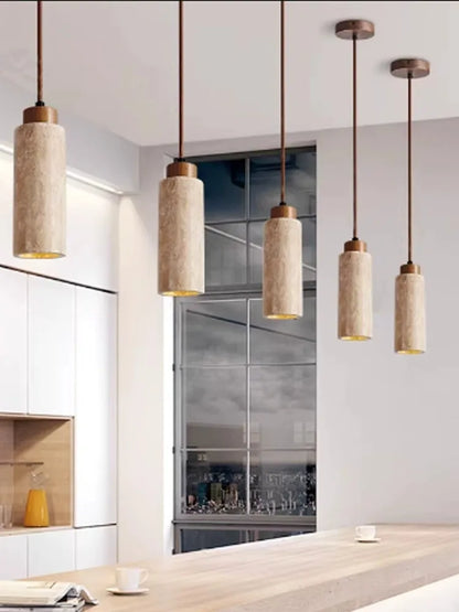 ™ Japanese Style Yellow Stone Pendant Lamp for Bedroom, Restaurant, and Bar