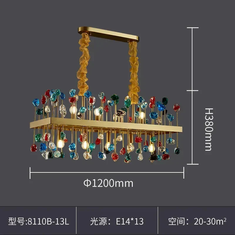 DecorBites™ Crystal Chandelier LED Lighting Fixture for Dining Room & Kitchen Island