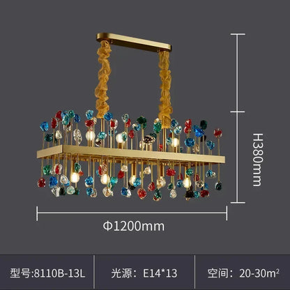 DecorBites™ Crystal Chandelier LED Lighting Fixture for Dining Room & Kitchen Island