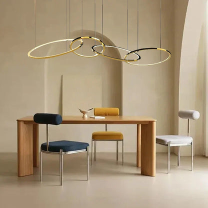 DecorBites™ Gold Round Ceiling Chandelier - Elegant Dining Room Hanging Lamp