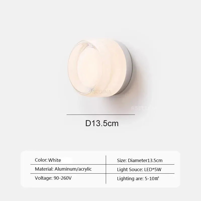 DecorBites™ Amber Jelly LED Wall Sconce Light for Bedside Room Decor, Smoke Grey