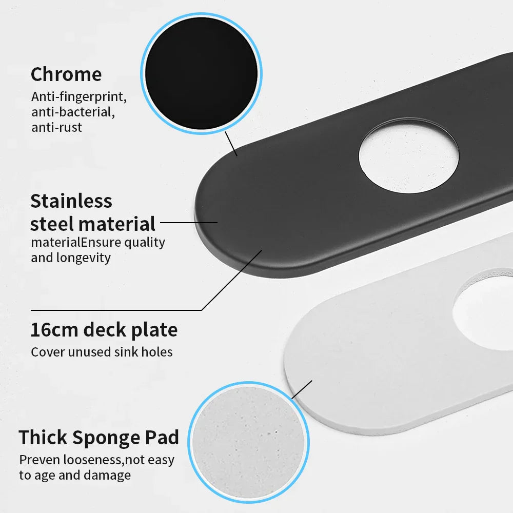 DecorBites™ 6 inch Deck Plate for Bathroom Faucet, Sink Mounting Escutcheon 4014