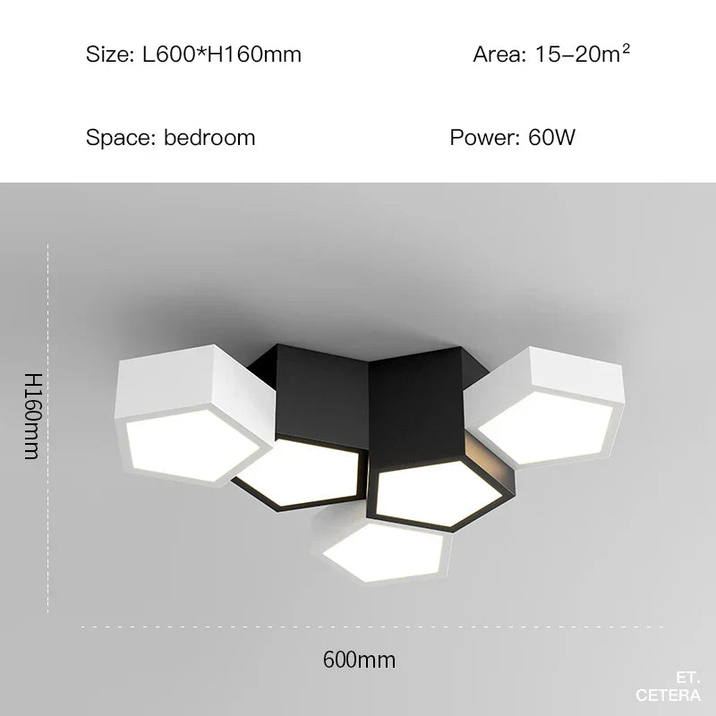 DecorBites™ Black White Diamond LED Ceiling Chandelier for Modern Home and Office