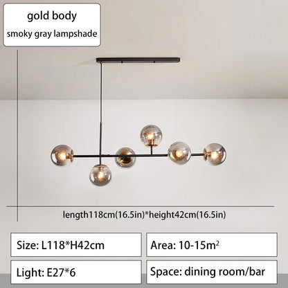 DecorBites™ Glass Ball Ceiling Chandelier for Kitchen Dining Living Room