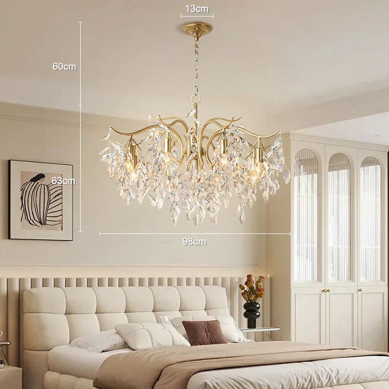 ™ Gold Crystal Ceiling Chandelier for Bedroom Dining Living Room