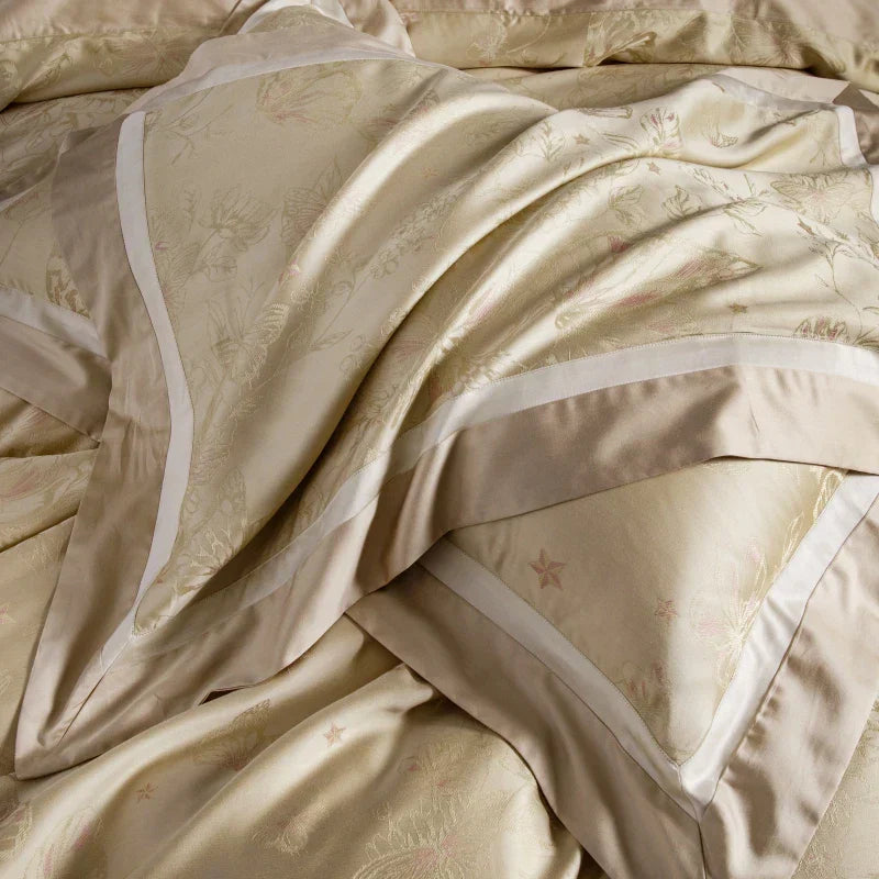 DecorBites™ Butterfly Jacquard Lyocell Cotton Luxury Bedding Set Full Queen