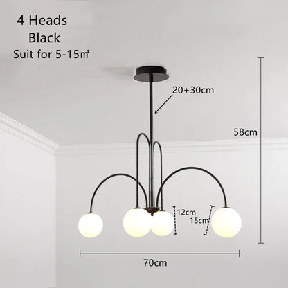 DecorBites™ Glass Ball LED Chandelier for Indoor Decor Lighting