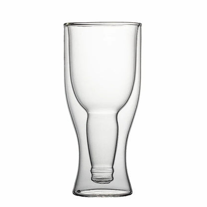 DecorBites™ Bottle Style Double Wall Mugs Beer Wine Glasses Whiskey Champagne Glass