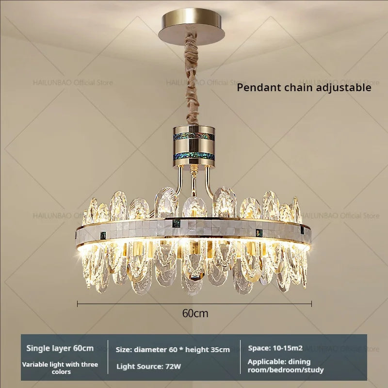 DecorBites™ 2024 High-End Villa Crystal Chandelier with Hollow Design for Luxurious Living Rooms
