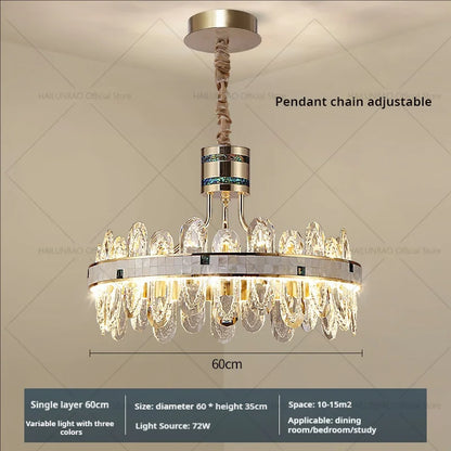 DecorBites™ 2024 High-End Villa Crystal Chandelier with Hollow Design for Luxurious Living Rooms