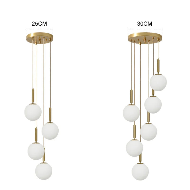 DecorBites™ LED Glass Ball Chandelier for Home Dining Hotel Decor