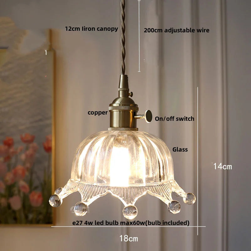 DecorBites™ Clear Glass Nordic Pendant Light Fixture: Modern Simple Hanging Lamp