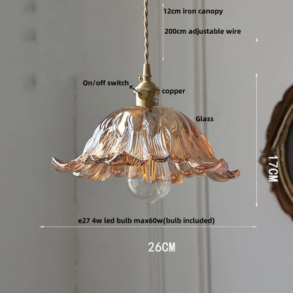 DecorBites™ LED Pendant Light Fixture with Copper Socket & Green Glass, Modern Nordic Lamp