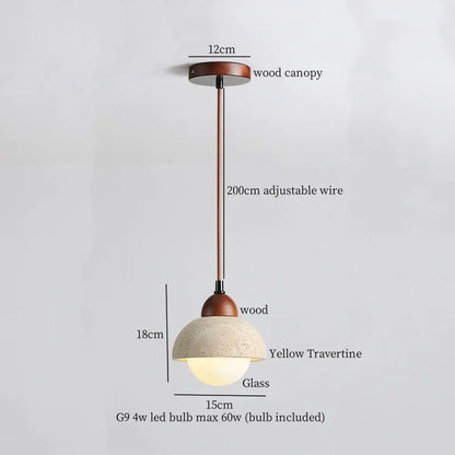 DecorBites™ LED Yellow Travertine Pendant Light Hanglampen for Kitchen Cafe Living Room
