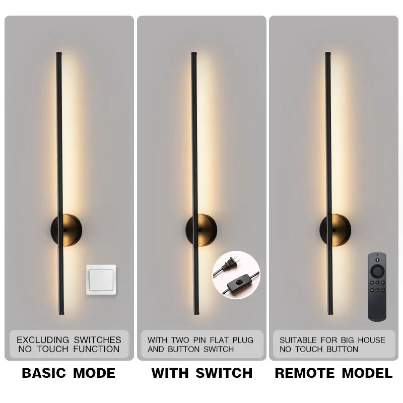 DecorBites™ 360° Rotation LED Wall Lights for Sofa Background, Black Wall Sconce Fixtures