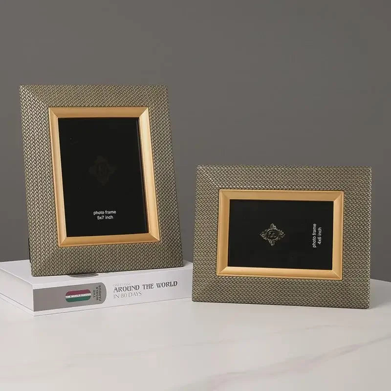 ™ Leather Metal Picture Frame: Luxury Office Study Bedroom Decor & Gift