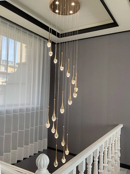 DecorBites™ Crystal Bubble Chandelier: Modern Duplex Living Room Villa Decoration Luminaire