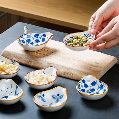 DecorBites™ Japanese Style Ceramic Sauce Plate Snack Dish Porcelain Tableware
