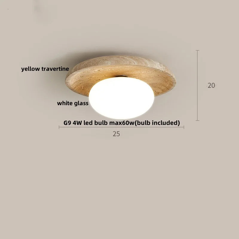 DecorBites™ LED Yellow Travertine Flush Mount Ceiling Light Fixtures