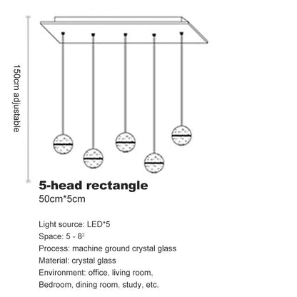 DecorBites™ Crystal Ball Chandelier Pendant Light for Staircase Hallway Bar Décor