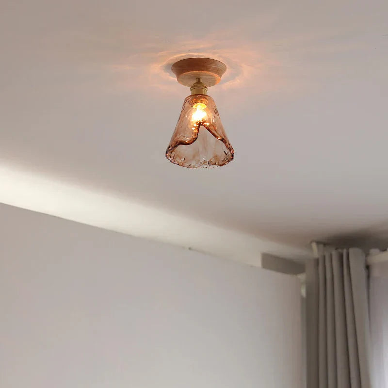 DecorBites™ Amber Glass LED Ceiling Lights Modern Decoration for Home Porch Restaurant