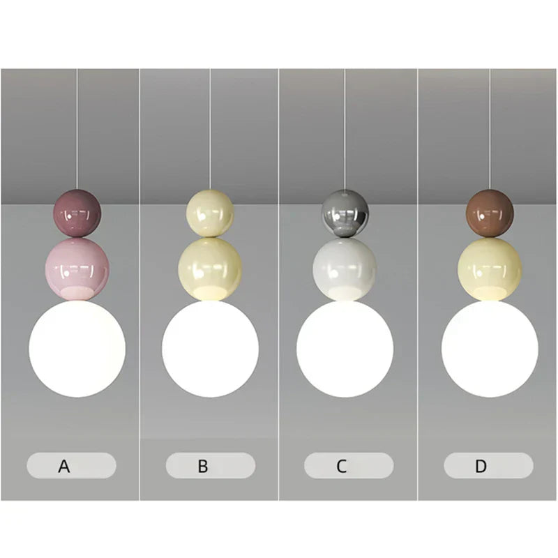 DecorBites™ Cream Nordic LED Pendant Light: Modern Hanging Lamp for Stylish Indoor Room Decor