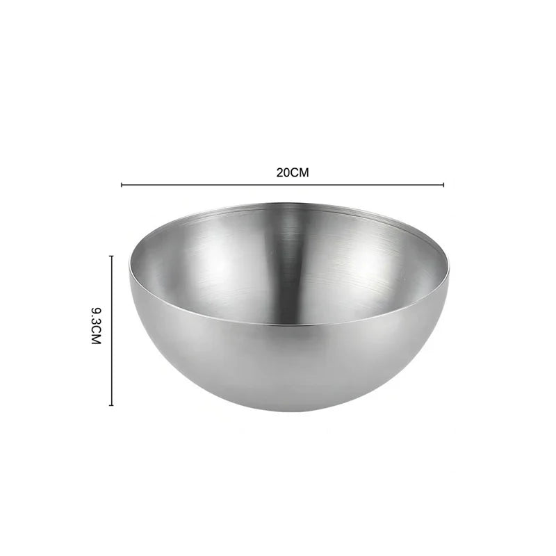 DecorBites™ Stainless Steel Mixing Bowls Set for Soup Salad Noodle Ramen Rice