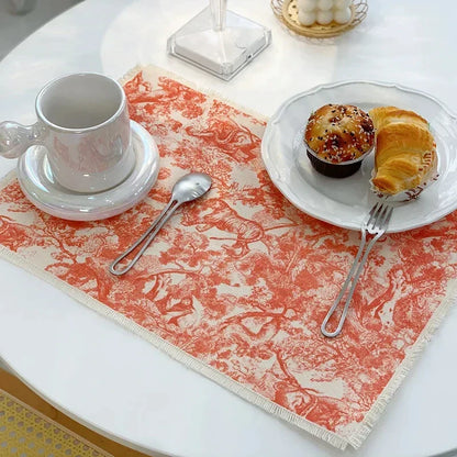 DecorBites™ Cotton Linen Place Mat Set - Tableware Cushion for Kitchen Dining