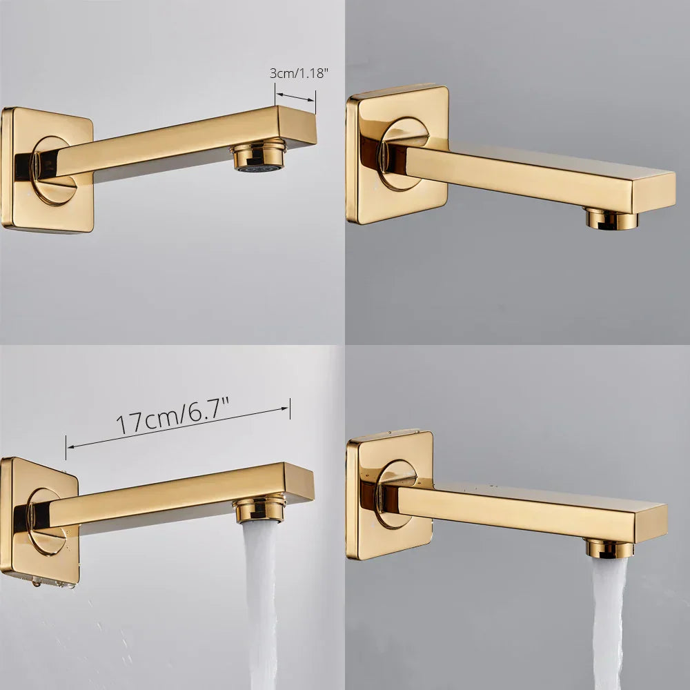 DecorBites™ Gold Digital Shower Set with 3-Functions LED Rainfall Head