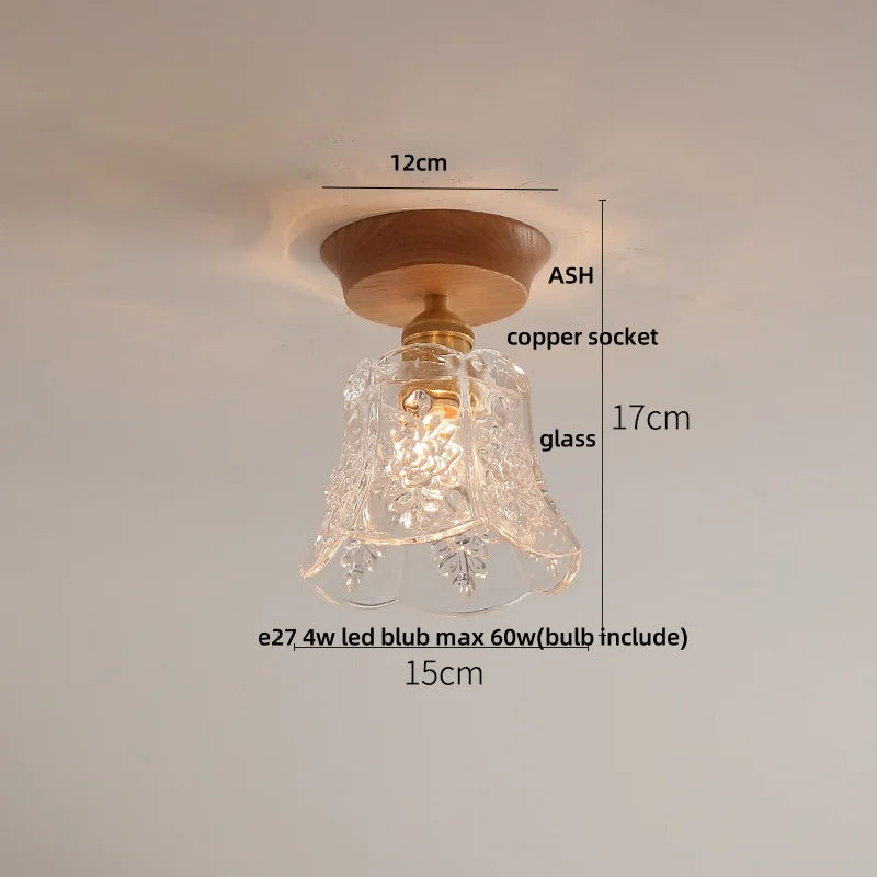 DecorBites™ Clear Glass LED Ceiling Light, Modern Nordic Bedroom Decor Ceiling Lamp