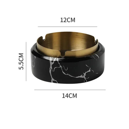 DecorBites™ Gold Plated Marble Texture Ashtray - Smoking Accessories Weed Tray