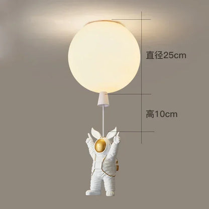 DecorBites™ Astronaut Balloon Ceiling Lamp: Modern Minimalist LED Chandelier for Kids' Room