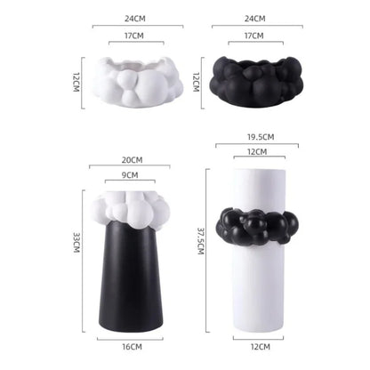 DecorBites™ Abstract Patchwork Ceramic Vase Bubble Flower Pot Home Decor