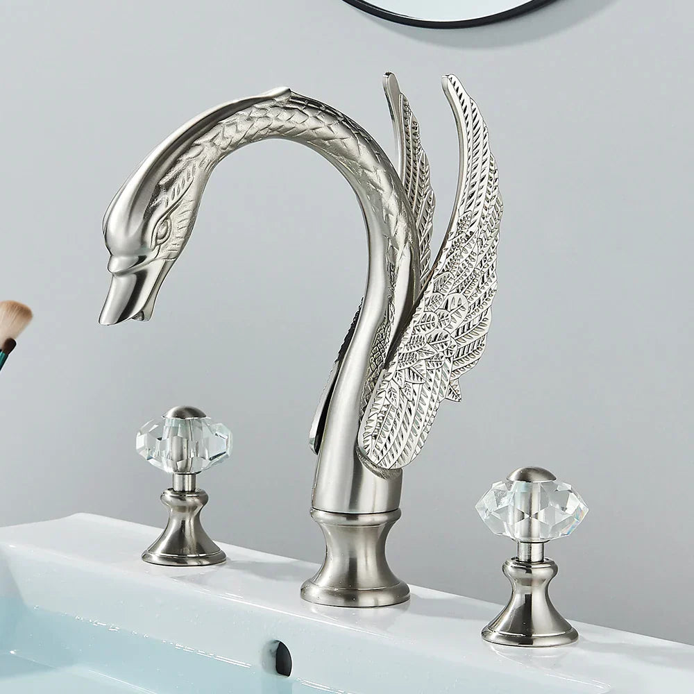 ™ Golden Swan Crystal Dual Handle Basin Tap