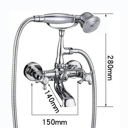 DecorBites™ Antique Brass Shower Faucet Kit with Wall Mounted Hand Held Shower Head