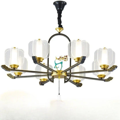 DecorBites™ Deer Enamel Pendant Light | Chinese Style Zen Design for Home Decor