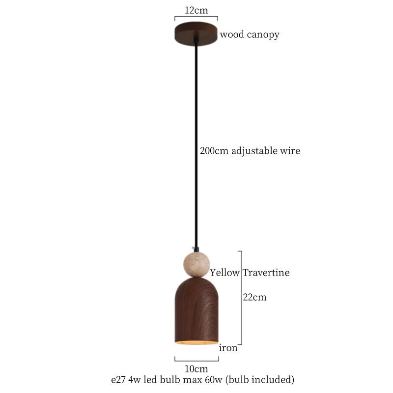 DecorBites™ LED Yellow Travertine Pendant Light Hanglampen for Kitchen Cafe Living Room