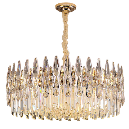 DecorBites™ Crystal LED Chandelier | Long Stairway Villa Light | Modern Luxury Post Lamp