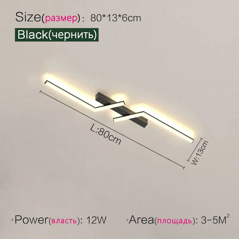 DecorBites™ LED Strip Ceiling Lights: Modern Minimalist Corridor & Balcony Lighting