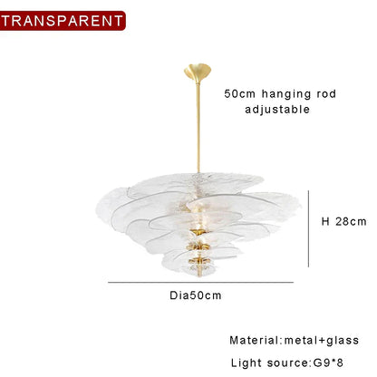 DecorBites™ Amber Glass Ceiling Chandelier for Elegant Living Room Decor.