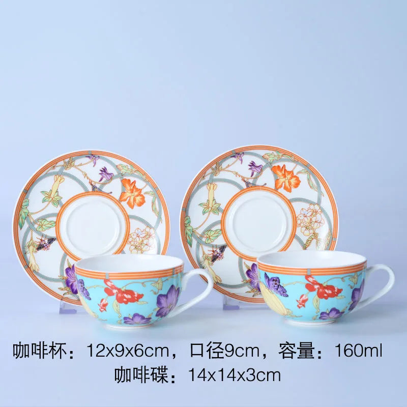 DecorBites™ Bone China Dinnerware Set: Plate, Tea Cup, Saucer, Tray, Coffeeware, Kitchen dining
