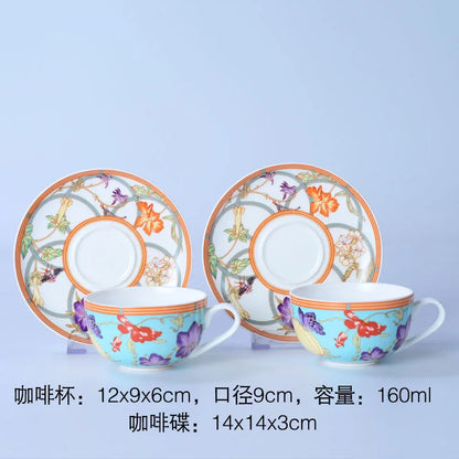 DecorBites™ Bone China Dinnerware Set: Plate, Tea Cup, Saucer, Tray, Coffeeware, Kitchen dining