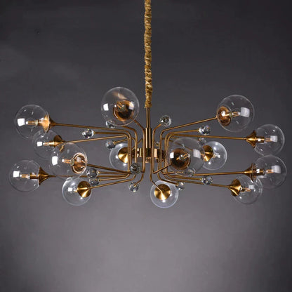 DecorBites™ Glass Bubble Chandelier: Luxury LED Glass Ball Suspension Lamp for Living Room, Bedroom, and Shop