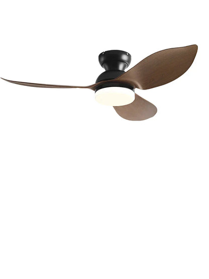 DecorBites™ 48" Black Low Floor Ceiling Fan with Modern Design and LED Light
