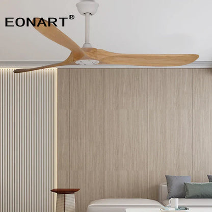 DecorBites™ 60" Solid Wood DC Ceiling Fan Without Light & Remote Control