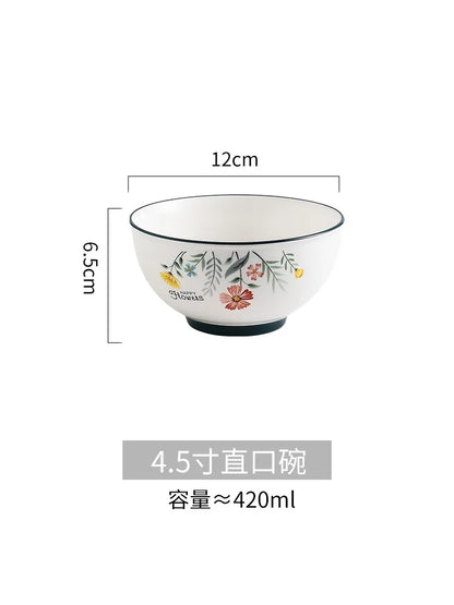 DecorBites™ Bone China Rice Noodles Bowl and Dinner Plate Set