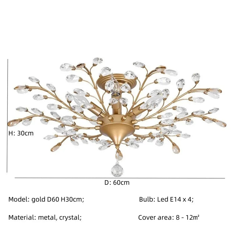 DecorBites™ Crystal Chain Pendant Chandelier LED Lights for Indoor Decor