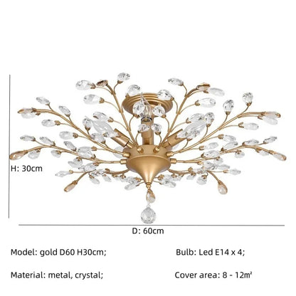 DecorBites™ Crystal Chain Pendant Chandelier LED Lights for Indoor Decor