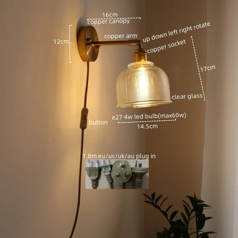 DecorBites™ LED Glass Wall Lights Modern Decor for Bedroom Living Room Bar Balcony.